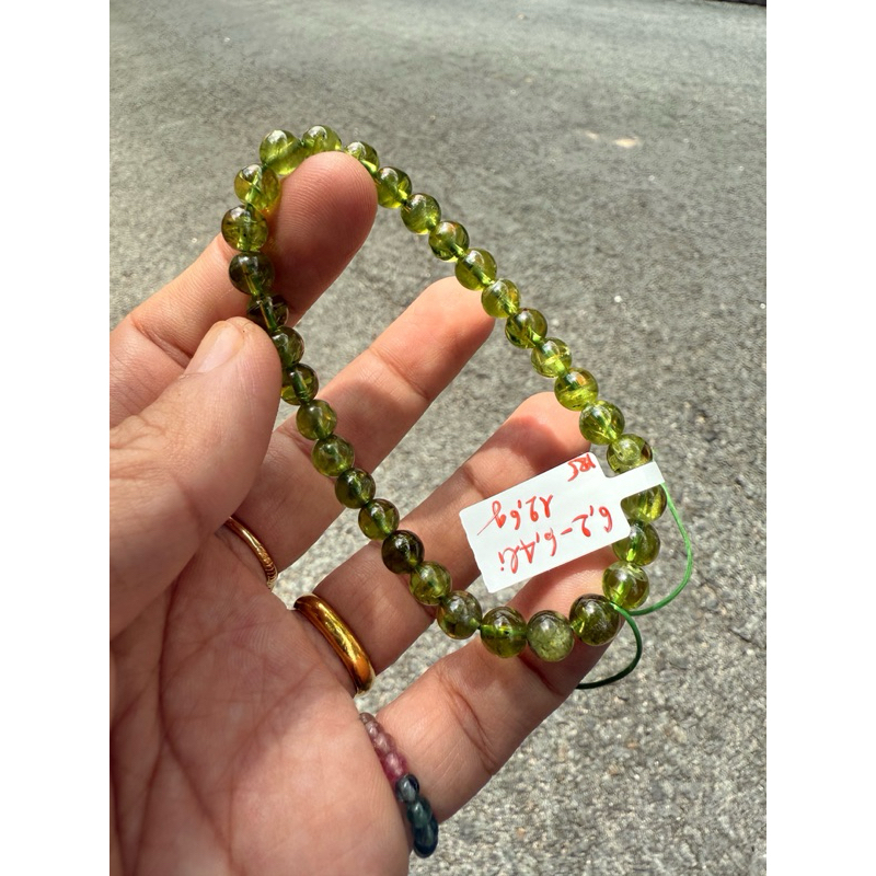 (A185)Vòng tay Peridote xanh trong 6li+