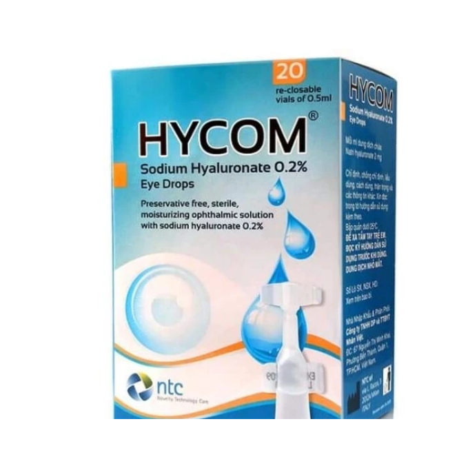 Dung dịch nước mắt nhân tạo đơn liều nhỏ mắt HYCOM giúp cải thiện tình trạng mỏi mắt khô mắt ngứa mắ