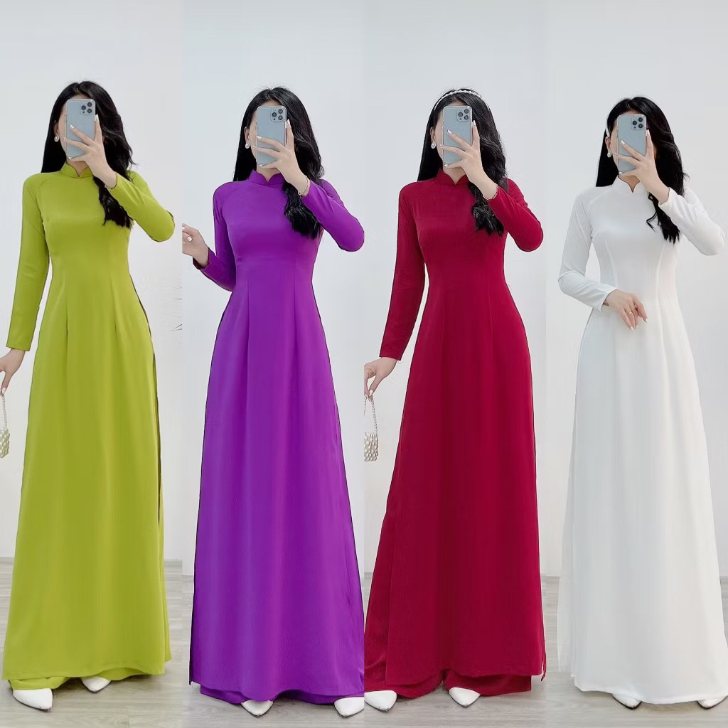 Áo dài trơn lụa mỹ đủ màu đủ size