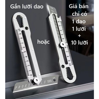 [Fr] Dao rọc giấy cán inox KX có lưỡi thép cắt sắc bén cho công việc văn phòng, có ốc tăng đưa vô cùng tiện dụng cán dao