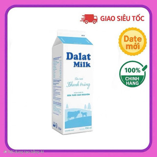  Sữa thanh trùng Đà Lạt Milk 950ml không đường date mới mỗi ngày 
