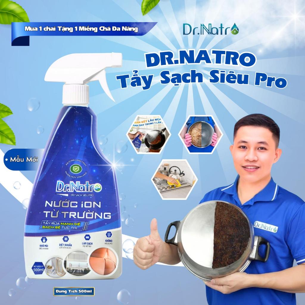 Dr Natro Siêu Tẩy Đa Năng Tẩy Sạch Mọi Vết Bẩn Chai 500ml tặng miếng chà