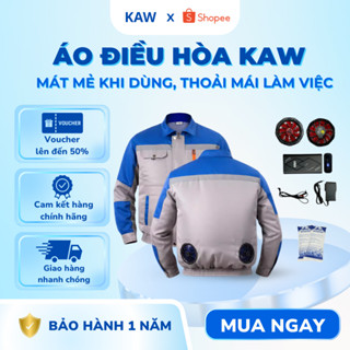 Áo Điều Hòa Cao Cấp KAW Pin Trâu 50.000Mah Dùng 12-15h, Quạt Xịn Không Chổi Than, Mát Lạnh Khi Mặc