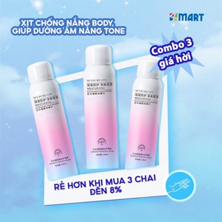 Combo 3 Chai Xịt Chống Nắng Body Maycreate Moisturizing Spray 150ml, Xịt Chống Nắng Giúp Nâng Tone Dưỡng Ẩm Cho Da