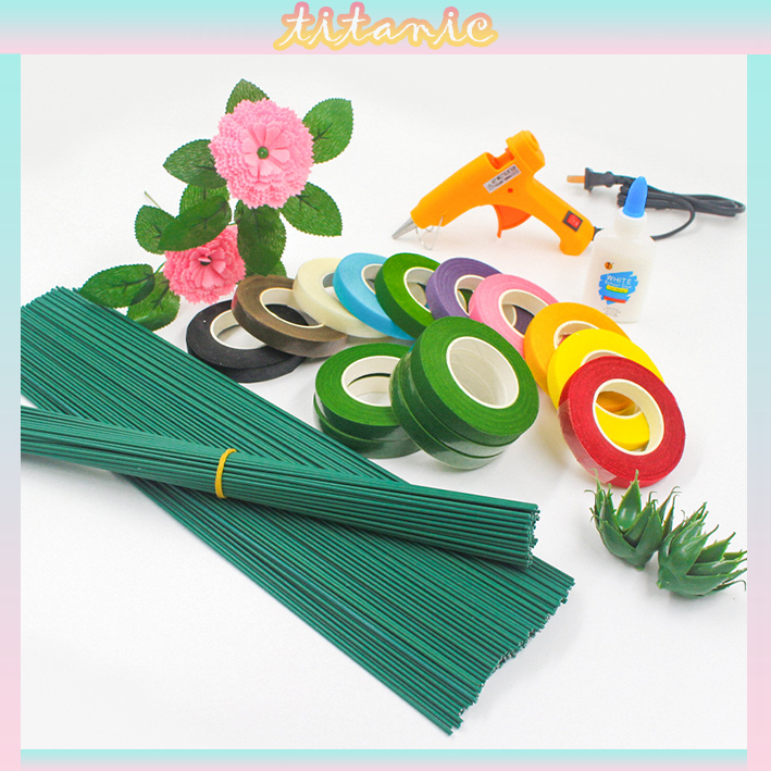 Sỉ 50/100 dây kẽm làm hoa voan khổng lồ handmade dài 40cm làm đồ trang trí thủ công,Cành kẽm làm hoa kẽm nhung 02048