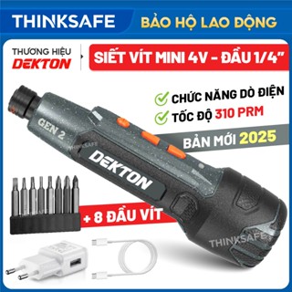 Máy siết vít mini 4V GEN 2 Dekton DK-CV0402 tốc độ 310v/p dò điện không chạm thông minh, kèm mũi vít Tuốc nơ vít pin