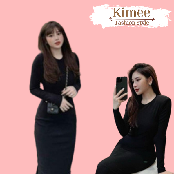 Đầm body dáng dài váy body chất len tăm form ôm vải co giãn V912 KIMEE HOUSE