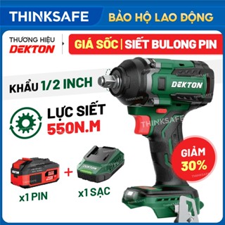 Máy siết bulong 550Nm dùng pin 21V Dekton M21-IW550Pro đầu khẩu 1/2 inch, Máy bắn bulong mở nồi xe ga, xe ô tô