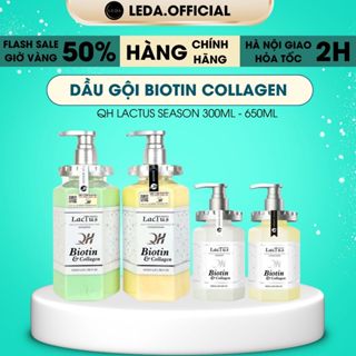 Dầu gội biotin collagen QH Lactus season giảm tóc gãy rụng, giảm gàu, tóc dầu bết 15ml, 30ml, 650ml