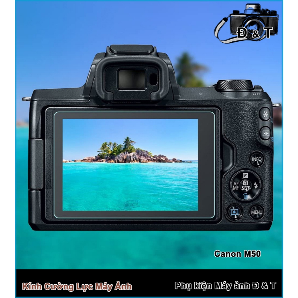 Cường lực Canon M50 , M100 tặng Hot shoe