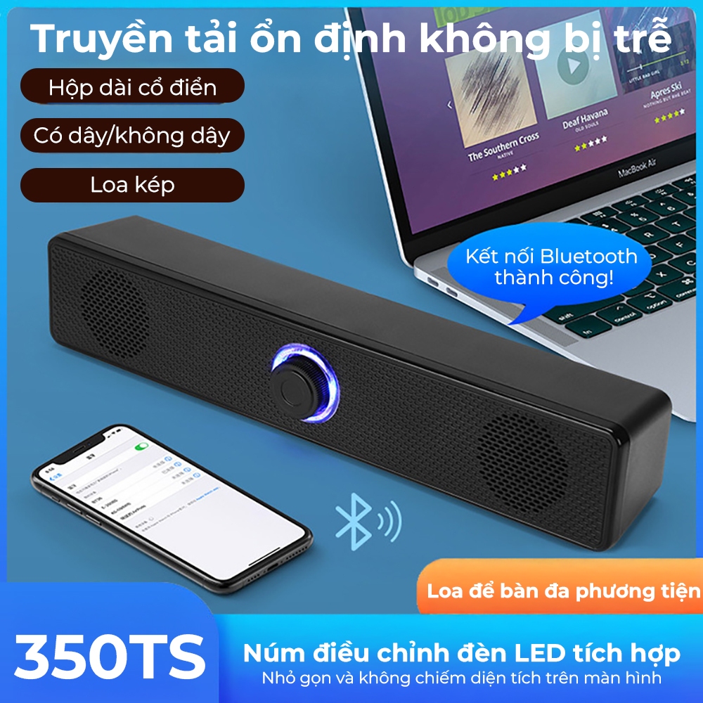 Loa bluetooth vi tính Leerfei E-350T Loa bluetooth mini cho máy tính vi tính có dây có bass