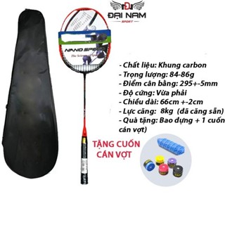  Vợt Cầu Lông YN Căng Sẵn 8kg Khung Crom Pha Carbon + Tặng Cuốn Cán Và Bao Đựng Vợt 
