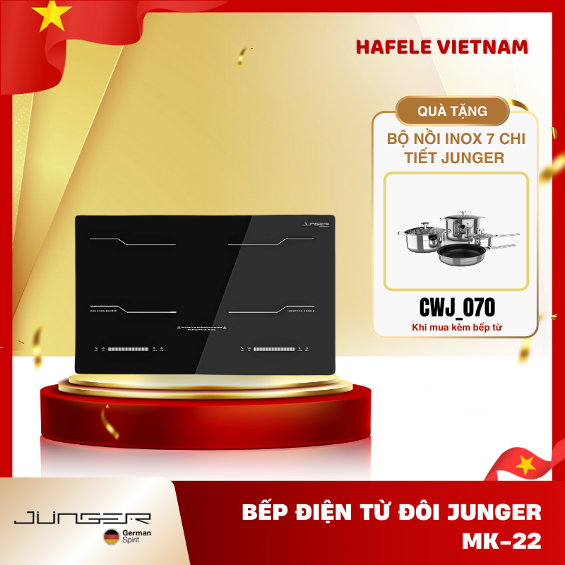 Bếp điện từ đôi Junger MK-22, Công suất tổng 4000W, Công nghệ Inverter - FEM