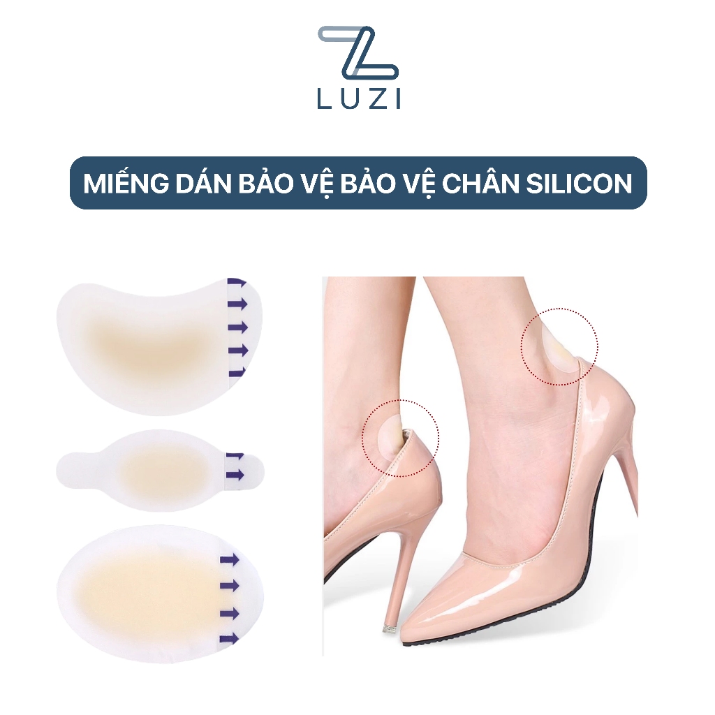 Miêng dán silicon bảo vệ chân LUZI giảm đau, trầy xước, phụ kiện dán chân đi giày cao gót MD12