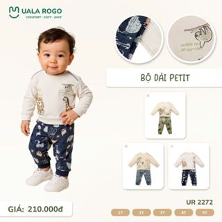 Đồ bộ bé trai bé gái Ualarogo dài tay mỏng 1-5 tuổi vải Petit mềm mịn co giãn 2272