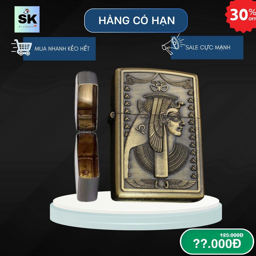 Case Quẹt lửa La mã 4 phù điêu (T-LM4) Chất liệu đồng bạch (Không bao gồm nhiên liệu)