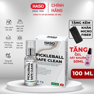 [Tặng GEL] Chai xịt vệ sinh mặt vợt PICKLEBALL HASO 100ML hương bạc hà, ngăn ấm mốc và bảo vệ vợt - Tặng khăn lau