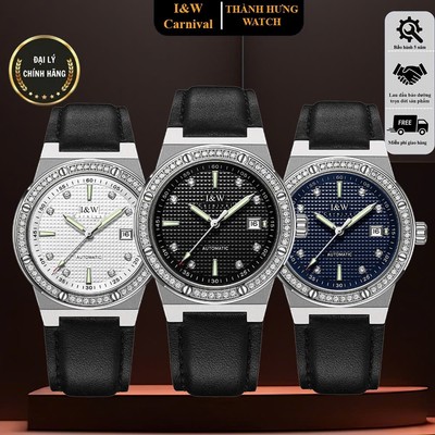 Đồng hồ nam chính hãng I&W Carnival 610G-D1 kính sapphire,chống xước,chống nước 30m,Bh 24 tháng,máy cơ (automatic)