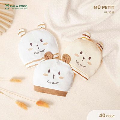 Bao tay chân mũ cho bé sơ sinh Ualarogo vải Petit mềm mịn co giãn 3028 3029