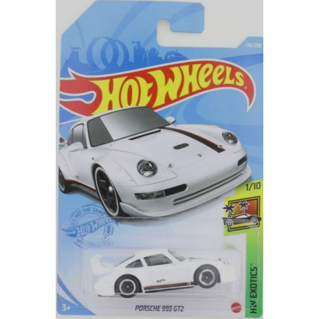 Xe mô hình tỉ lệ 1:64 CHÍNH HÃNG Hot Wheels Porsche 993 GT2 trắng