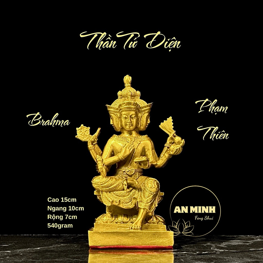 Thần Tứ Diện - Thần 4 Mặt Tài Lộc - Phạm Thiên Brahma - Tượng Đồng Phong Thuỷ