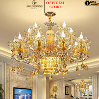 Đèn Chùm 15 Tay Chao Đá Đúc Dây Đèn Chỉnh Được Cao Thấp Tùy Ý Ứng Dụng Trang Trí Phòng Khách,Sảnh_ HUYỀN KHANG LIGHTING