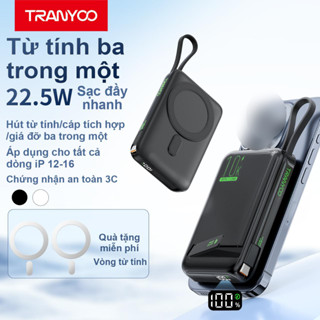TRANYOO Sạc Dự Phòng Không Dây 10000mAh F26 Sạc Nhanh Tích Hợp Cáp Type-c 22.5W Màn LED