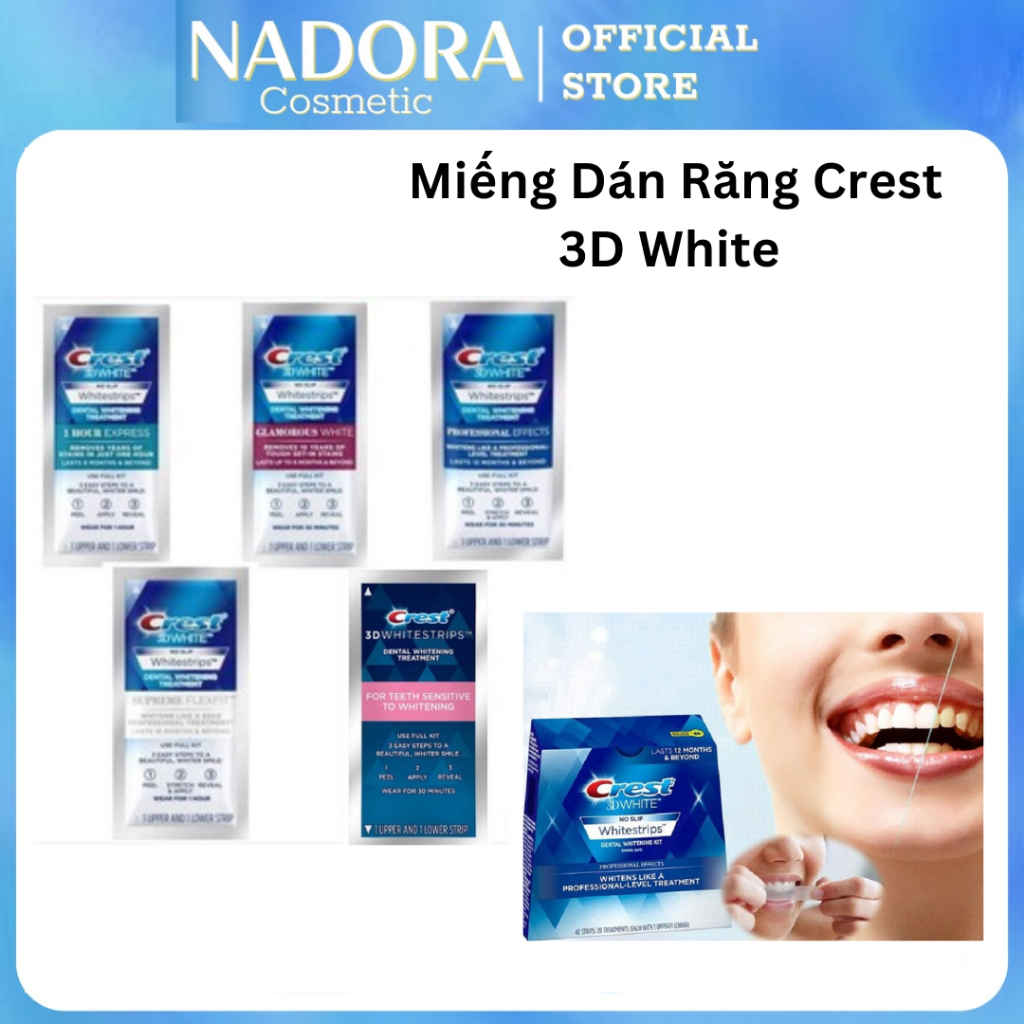 [CÓ BÁN LẺ] Miếng Dán Trắng Răng Crest 3D White
