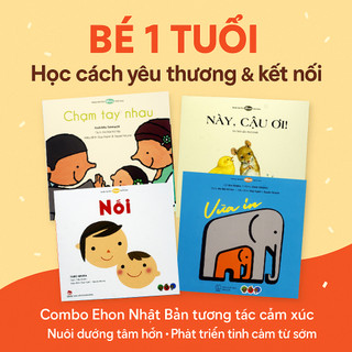 Truyện Ehon bé 1-2-3 tuổi - Combo 4 cuốn Này Câụ ơi, Vừa in, Nối, Chạm tay nhau