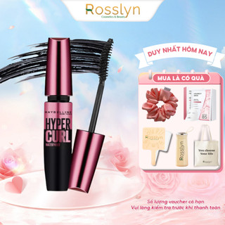  Mascara Dài Mi và Cong Mi Maybelline New York Hyper Curl Waterproof Chuốt Mi Đen 9.2ml Rosslyn 