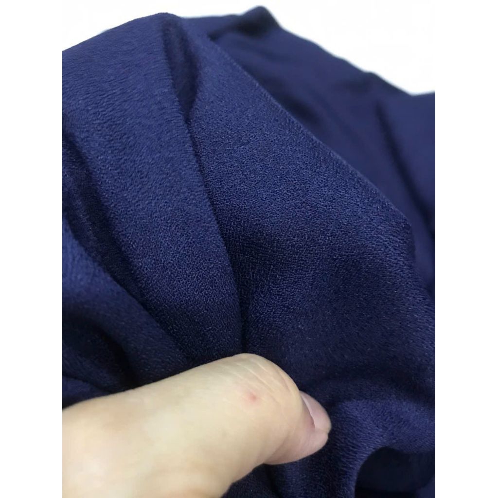 vải voan cát màu xanh đen mềm rũ _( khổ 1m5) may đầm. váy áo, áo dài vv