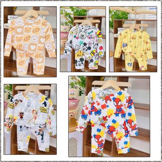  Bộ quần áo dài in 3D vải thun lạnh mềm mát cho bé  măc ngủ nằm điều hòa co giãn 4 chiều phù hợp cho cả bé trai bé gái 