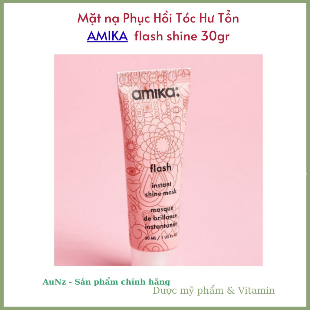Mặt nạ ủ mềm tóc trong 60s Amika fláh shine 30ml