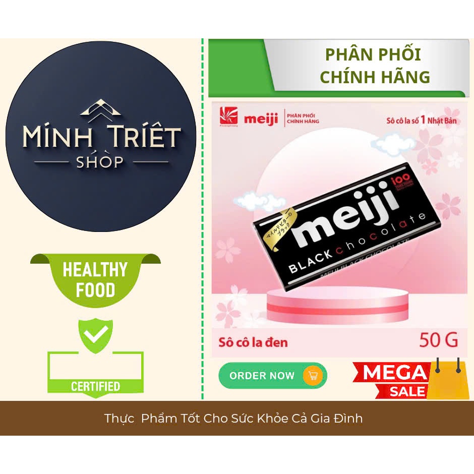 MEIJI - Socola Black( Đen) Nhập Khẩu Nhật Bản 50g