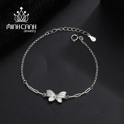 Lắc Tay Bạc Nữ Hồ Điệp Đính Đá Cao Cấp - Minh Canh Jewelry