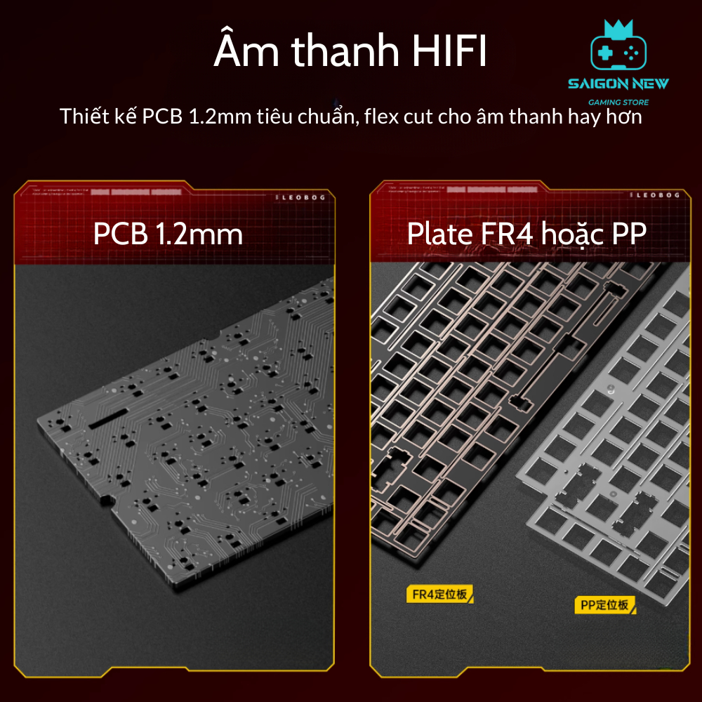 Bàn phím cơ không dây Leobog Hi75C - Case nhôm - LED RGB mạch xuôi, có núm xoay và app tùy chỉnh | BigBuy360 - bigbuy360.vn