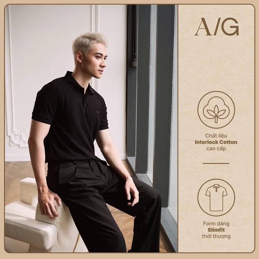 AG02 Áo Polo Americus Gosani Logo Bạch Dương Form Slimfit Nhiều Màu Trơn