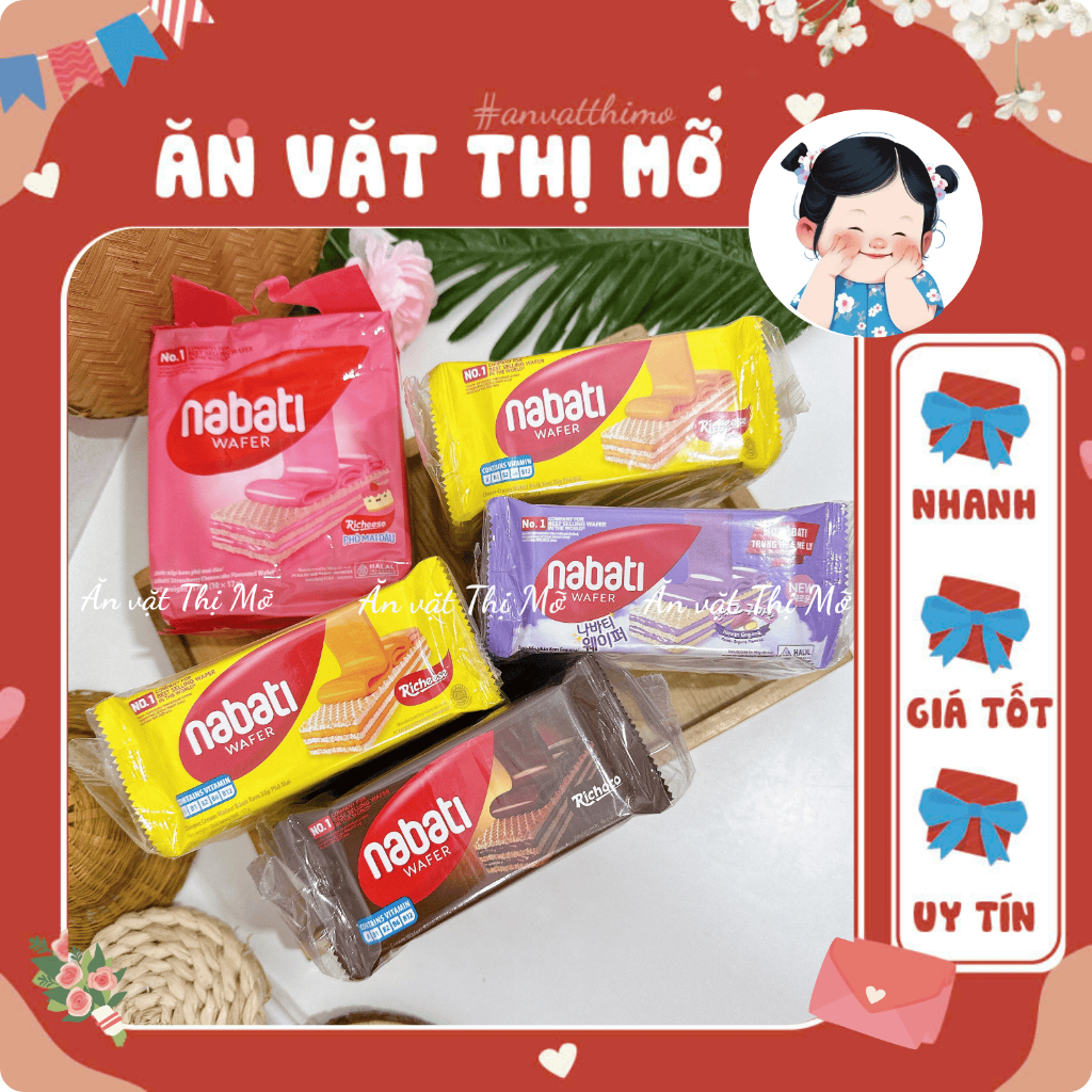   Bịch 10 Gói  Bánh Nabati kem xốp Nabati Nextar vị Socola Phô Mai  gói 170g  Đồ ăn vặt 