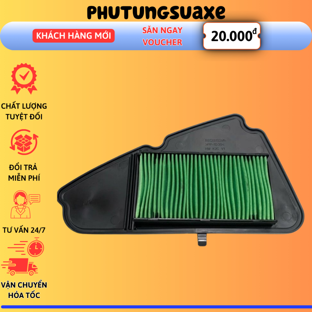 Lọc gió Vision 2020, tấm lọc khí xe máy Vision 2020 -2023 phutungsuaxe