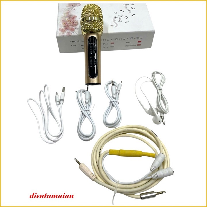 Mic Livestream C11 bản nâng cấp chỉnh Echo ,đủ phụ kiện tặng kèm dây Livestream đôi-Song ca 2 người