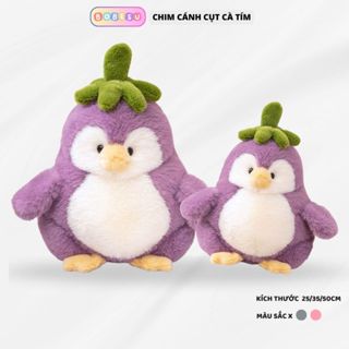  Gấu bông chim cánh cụt cà tím dễ thương Thú nhồi bông chim cánh cục cosplay cà tím ngộ nghĩnh 