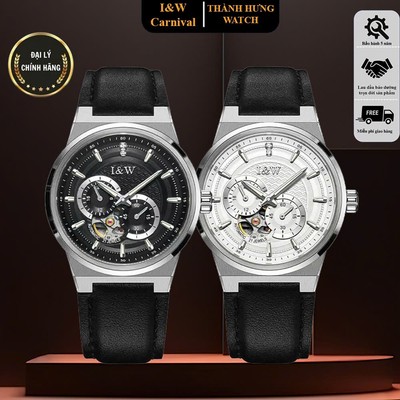 Đồng hồ nam chính hãng I&W Carnival 680G-D1 Kính sapphire ,chống xước,Chống nước ,Bảo hành 24 tháng,Máy cơ (Automatic)