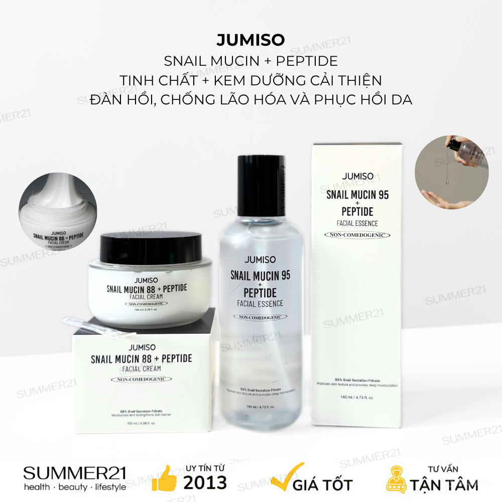 Bộ dưỡng da chống lão hóa và phục hồi da JUMISO SNAIL MUCIN + PEPTIDE