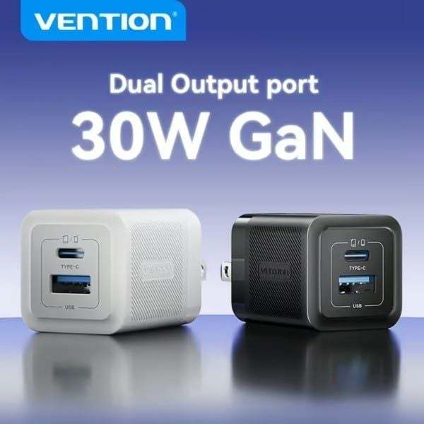 Bộ Sạc Nhanh C+A Kèm Cáp C to C VENTION FEQ 30W (GaN Charger)