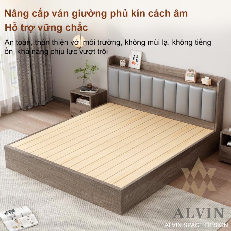 ALVIN Giường Đôi Gỗ Tự Nhiên Cao Cấp Ngăn Chứa Tiện Lợi, Chắc Chắn Và Sang Trọngv Bền ĐẹpĐầu Giường | BigBuy360 - bigbuy360.vn