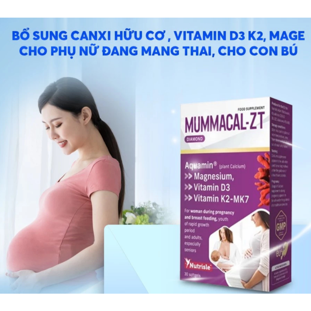 Mummacal - ZT Diamond bổ sung canxi và VitaminD cho phụ nữ có thai và cho con bú,giảm nguy cơ loãng 