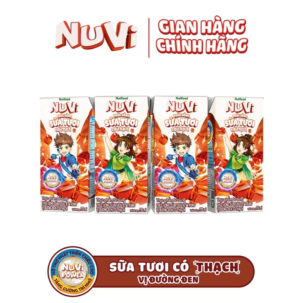 [QUÀ TẶNG KHÔNG BÁN] Lốc NuVi Thức Uống Sữa Tươi Có Thạch Vị Đường Đen 170ml (Hộp 170ml x 4)_2