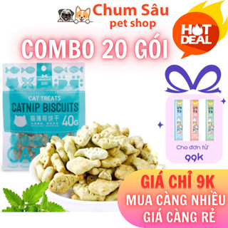  Combo 20 gói Bánh cá Catnip Biscuits Matchwell cho mèo gói 40g hỗ trợ tiêu hóa tiêu búi lông 