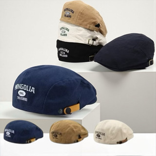 Mũ beret thêu TRƠN & MONGOLIA & CATALINA & WOMENFLY – Mũ nồi vải bố unisex phong cách Hàn Quốc
