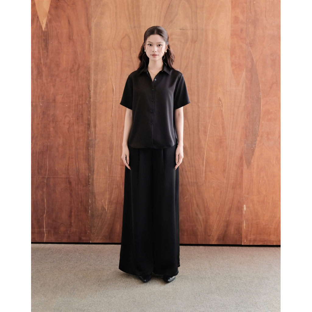 RUBIES Mona Shirt - Áo Sơ Mi Nữ Vải Lụa Tay Ngắn Cổ Đức | BigBuy360 - bigbuy360.vn